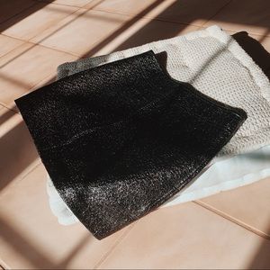 Textured PU Leather Mini Skirt